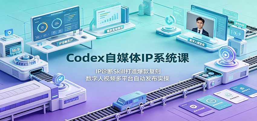 Codex自媒体IP系统课：IP诊断Skill打造爆款复刻，数字人视频多平台自动发布实操-米壳知道—知识分享平台