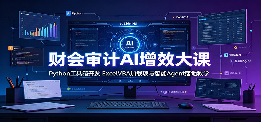 财会审计AI增效大课：Python工具箱开发，ExcelVBA加载项与智能Agent落地教学-米壳知道—知识分享平台