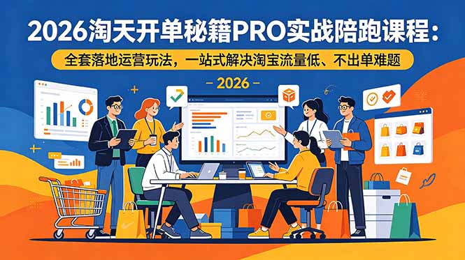 2026淘天开单秘籍PRO实战陪跑课程-更新：全套落地运营玩法，一站式解决淘宝流量低、不出单难题-米壳知道—知识分享平台