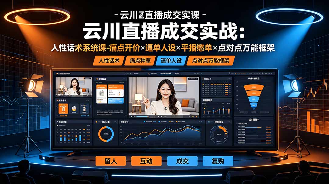云川直播成交实战：人性话术系统课-痛点种草×塑品开价×逼单人设×平播憋单×点对点万能框架-米壳知道—知识分享平台