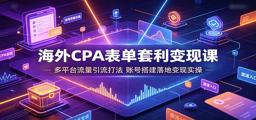 海外CPA表单套利变现课：多平台流量引流打法，账号搭建落地变现实操-米壳知道—知识分享平台