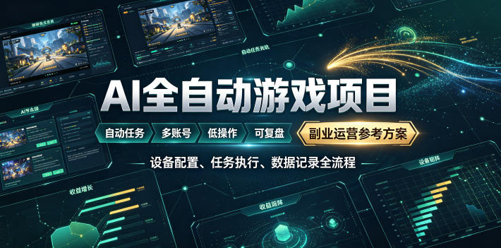 AI全自动游戏躺賺副业：日入几百，稳定运行三年的项目！【揭秘】-米壳知道—知识分享平台