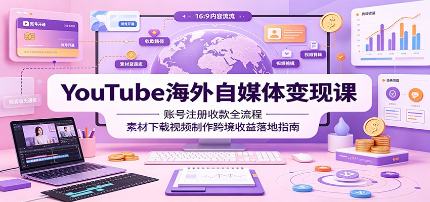 YouTube海外自媒体变现课：账号注册收款全流程，素材下载视频制作跨境收益落地指南-米壳知道—知识分享平台