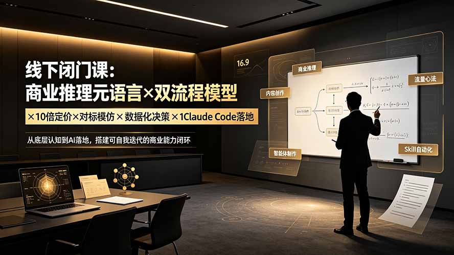 线下闭门课：商业推理元语言×双流程模型×10倍定价×对标模仿×数据化决策×Claude Code落地，击穿认知盲区-米壳知道—知识分享平台