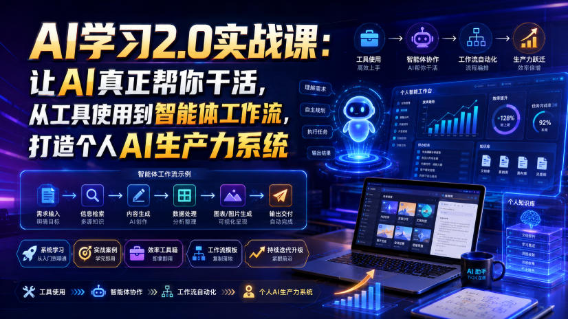 AI学习2.0实战课：让AI真正帮你干活，从工具使用到智能体工作流，打造个人AI生产力系统-米壳知道—知识分享平台
