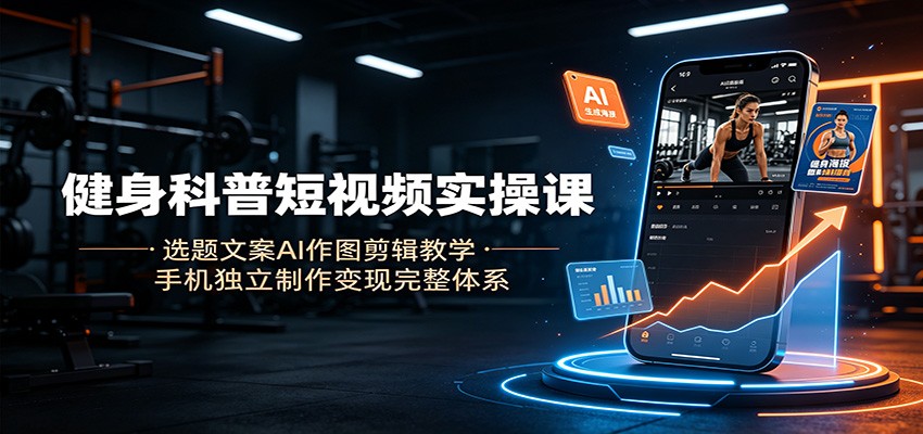 健身科普短视频实操课:选题文案AI作图剪辑教学,手机独立制作变现完整体系-米壳知道—知识分享平台