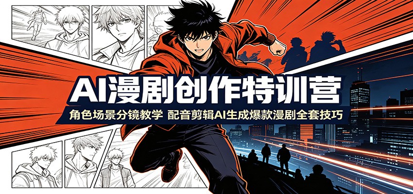 AI漫剧创作特训营：角色场景分镜教学，配音剪辑AI生成爆款漫剧全套技巧-米壳知道—知识分享平台