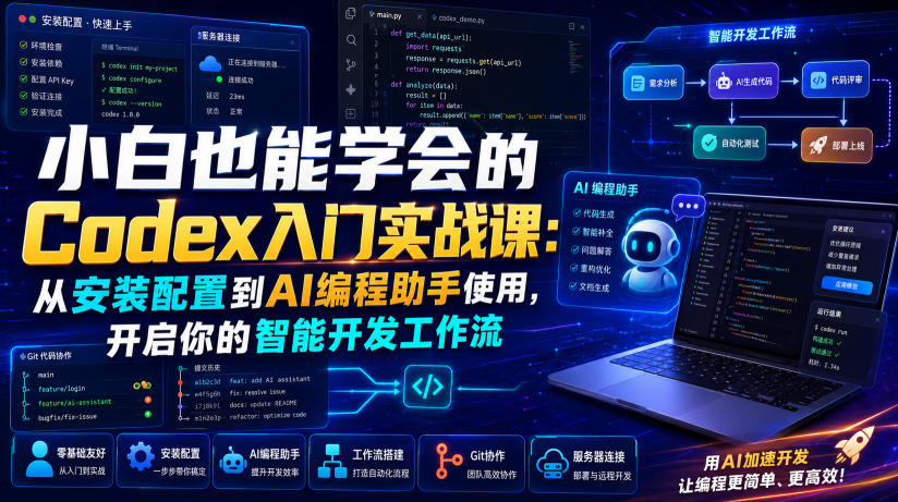 小白也能学会的Codex入门实战课：从安装配置到AI编程助手使用，开启你的智能开发工作流-米壳知道—知识分享平台