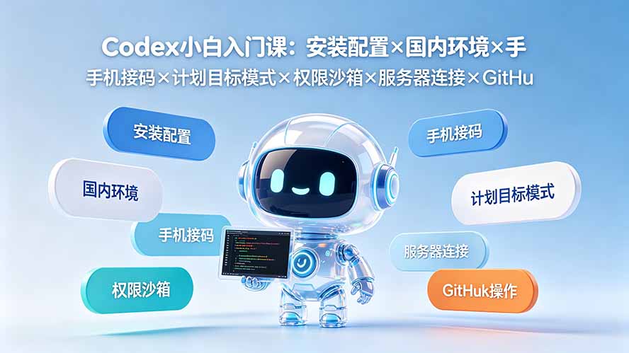 Codex小白入门课：安装配置×国内环境×手机接码×计划目标模式×权限沙箱×服务器连接×GitHub操作-米壳知道—知识分享平台