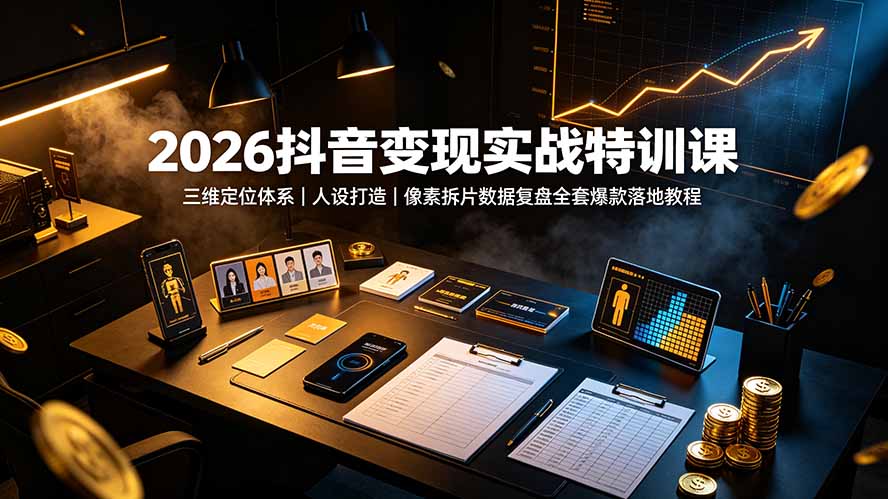 2026抖音变现实战特训课:三维定位体系|人设打造|像素拆片数据复盘全套爆款落地教程-米壳知道—知识分享平台