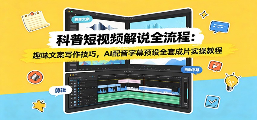 科普短视频解说全流程:趣味文案写作技巧,AI配音字幕预设全套成片实操教程-米壳知道—知识分享平台