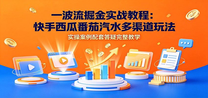 一波流掘金实战教程:快手西瓜番茄汽水多渠道玩法,实操案例配套答疑完整教学-米壳知道—知识分享平台