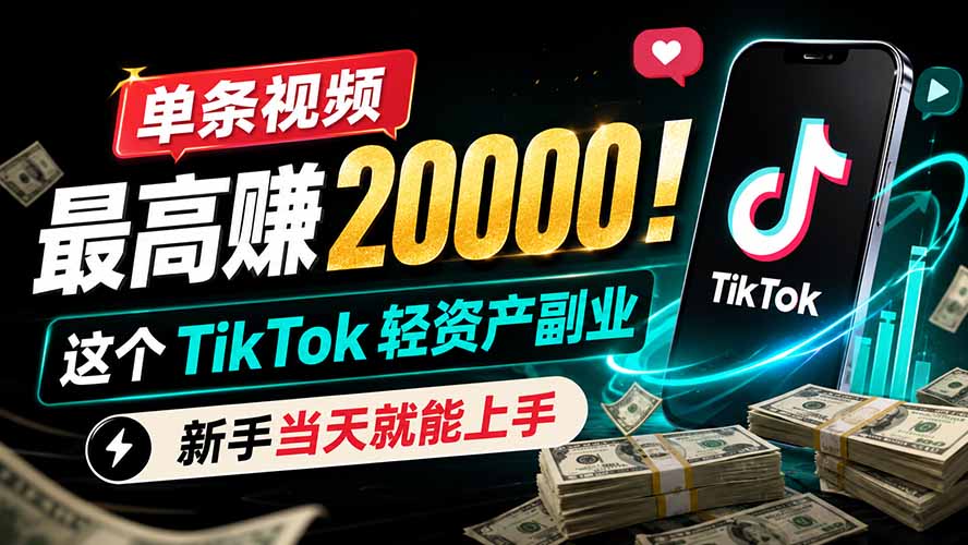 单条视频最高赚 20000!这个 TikTok 轻资产副业,新手当天就能上手-米壳知道—知识分享平台