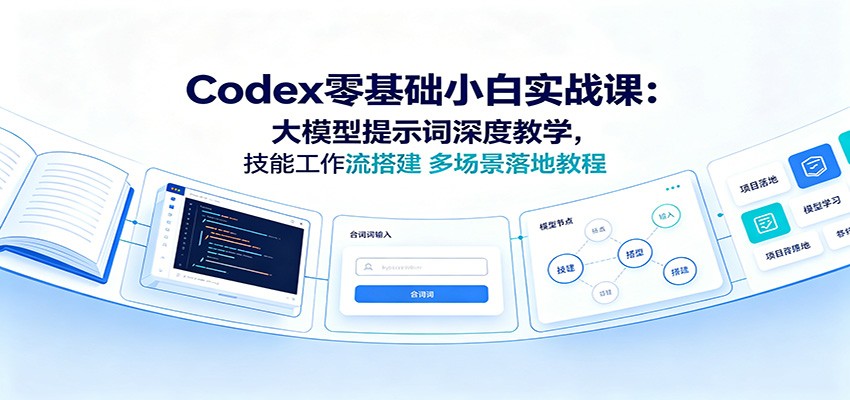 Codex零基础小白实战课:大模型提示词深度教学,技能工作流搭建多场景落地教程-米壳知道—知识分享平台
