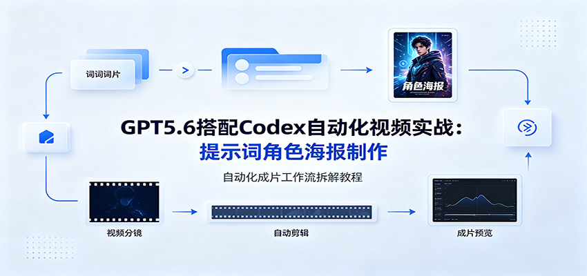 GPT5.6搭配Codex自动化视频实战:提示词角色海报制作,自动化成片工作流拆解教程-米壳知道—知识分享平台