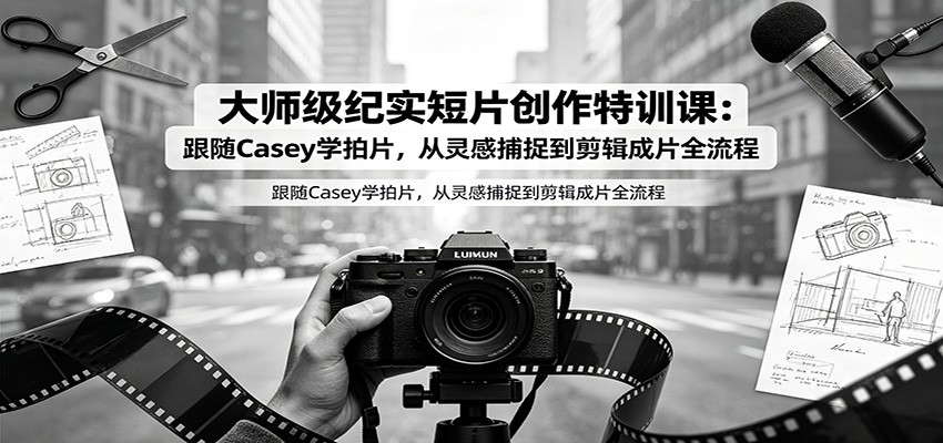 大师级纪实短片创作特训课:跟随Casey学拍片,从灵感捕捉到剪辑成片全流程-米壳知道—知识分享平台