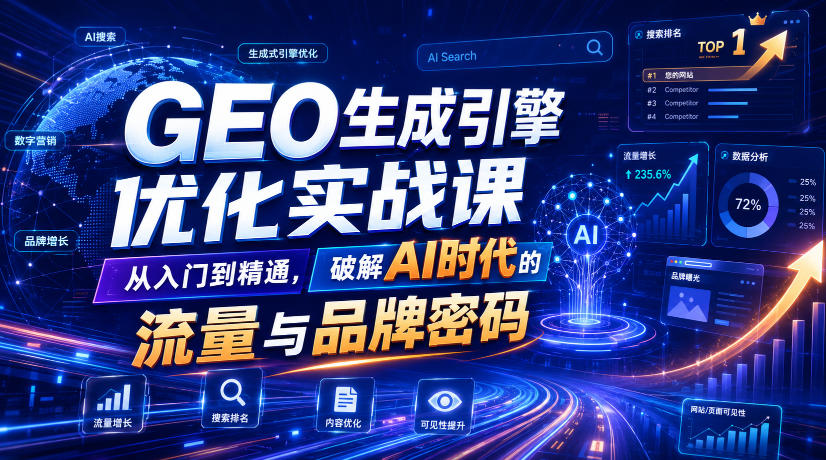 GEO生成引擎优化实战课，从入门到精通，破解AI时代的流量与品牌密码-米壳知道—知识分享平台