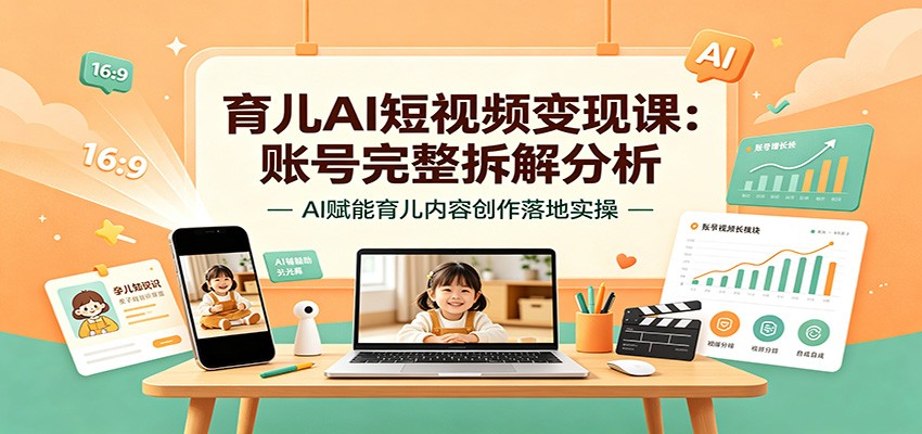 育儿AI短视频变现课:账号完整拆解分析,AI赋能育儿内容创作落地实操-米壳知道—知识分享平台