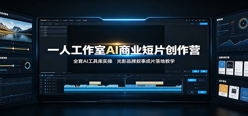 一人工作室AI商业短片创作营:全套AI工具库实操,光影品牌叙事成片落地教学-米壳知道—知识分享平台
