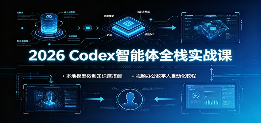 2026 Codex智能体全栈实战课：本地模型微调知识库搭建，视频办公数字人自动化教程-米壳知道—知识分享平台