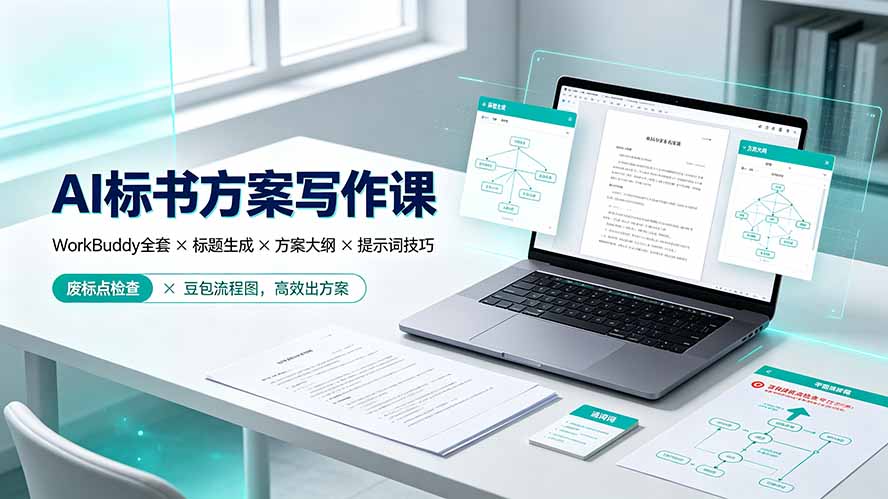 AI标书方案写作课：WorkBuddy全套×标题生成×方案大纲×提示词技巧×废标点检查×豆包流程图，高效出方案-米壳知道—知识分享平台