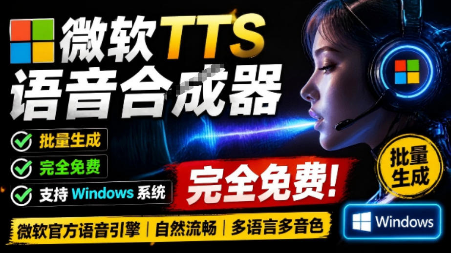 微软TTS免费语音配音生成器，完全免费，支持多语音、多音色选择，Windows系统专用TTS语音合成器-米壳知道—知识分享平台