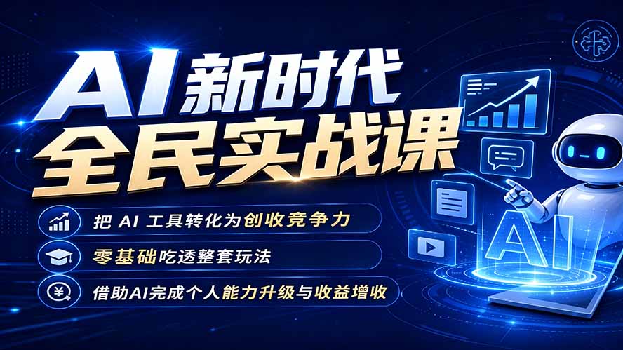 AI新时代全民实战课，把 AI 工具转化为创收竞争力，零基础吃透整套玩法，借助AI完成个人能力升级与收益增收。-米壳知道—知识分享平台