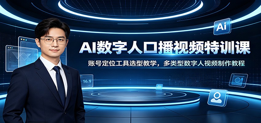 AI数字人口播视频特训课:账号定位工具选型教学,多类型数字人视频制作教程-米壳知道—知识分享平台
