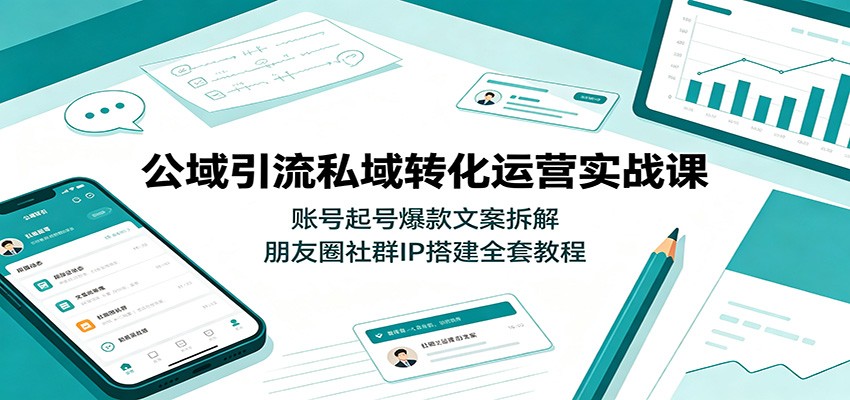 公域引流私域转化运营实战课:账号起号爆款文案拆解,朋友圈社群IP搭建全套教程-米壳知道—知识分享平台