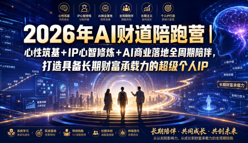 2026年AI财道陪跑营｜心性筑基+IP心智修炼+AI商业落地全周期陪伴，打造具备长期财富承载力的超级个人IP-米壳知道—知识分享平台