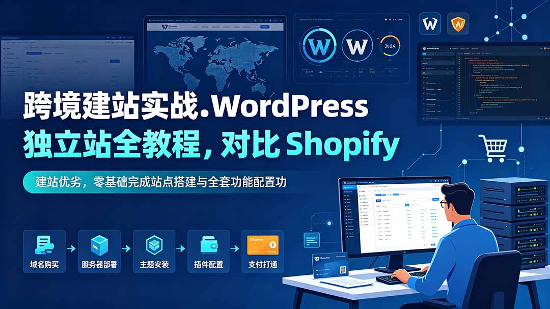 跨境建站实战:WordPress 独立站全教程,对比 Shopify 建站优劣,零基础完成站点搭建与全套功能配置-米壳知道—知识分享平台