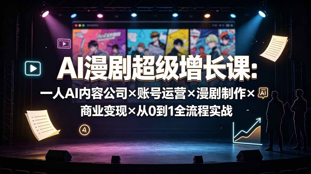 AI漫剧超级增长课：一人AI内容公司×账号运营×漫剧制作×商业变现×从0到1全流程实战-米壳知道—知识分享平台