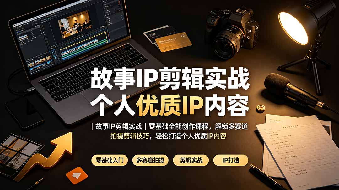 故事IP剪辑实战｜零基础全能创作课程，解锁多赛道拍摄剪辑技巧，轻松打造个人优质IP内容-米壳知道—知识分享平台