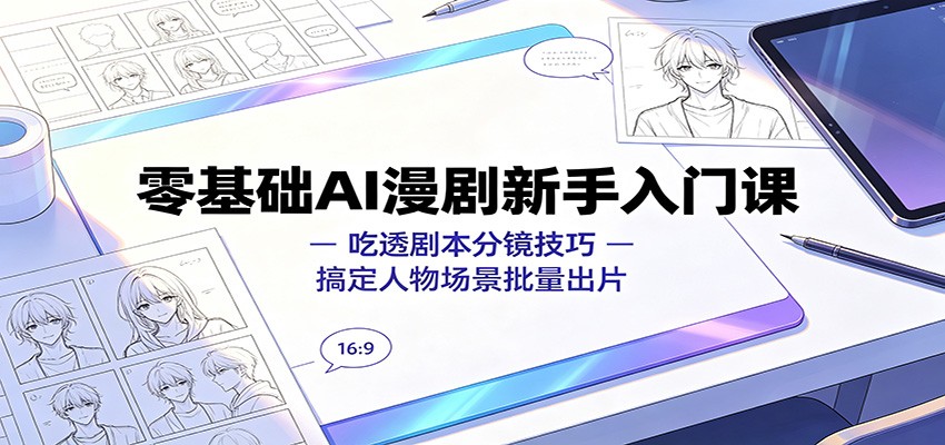 零基础AI漫剧新手入门课:吃透剧本分镜技巧,搞定人物场景批量出片-米壳知道—知识分享平台