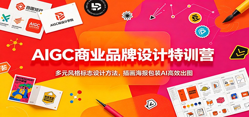 AIGC商业品牌设计特训营：多元风格标志设计方法，插画海报包装AI高效出图-米壳知道—知识分享平台