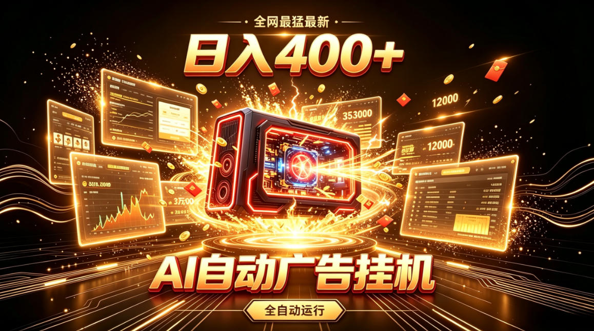 全网最猛最新的AI自动广告挂G，狠收益日入400+，真正做到躺賺式变现【揭秘】-米壳知道—知识分享平台