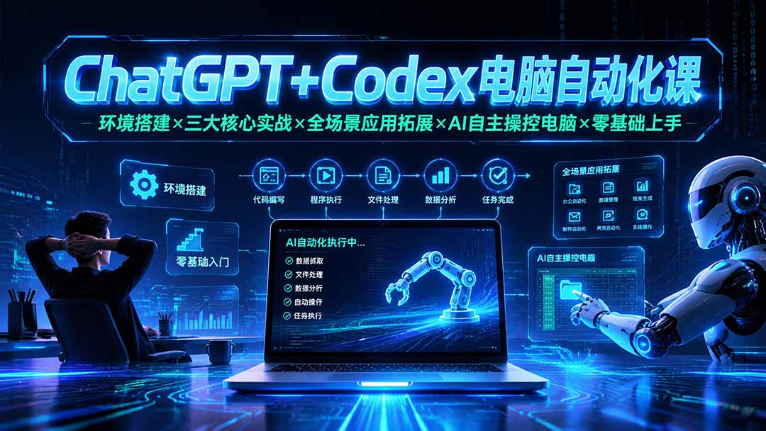 ChatGPT+Codex电脑自动化课：环境搭建×三大核心实战×全场景应用拓展×AI自主操控电脑×零基础上手-米壳知道—知识分享平台
