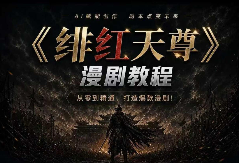 绯红天尊AI漫剧系统教程｜从零入门到精通，工具运用+剧本创作+爆款逻辑+提示词素材+镜头剪辑，全套爆款漫剧落地实战课-米壳知道—知识分享平台