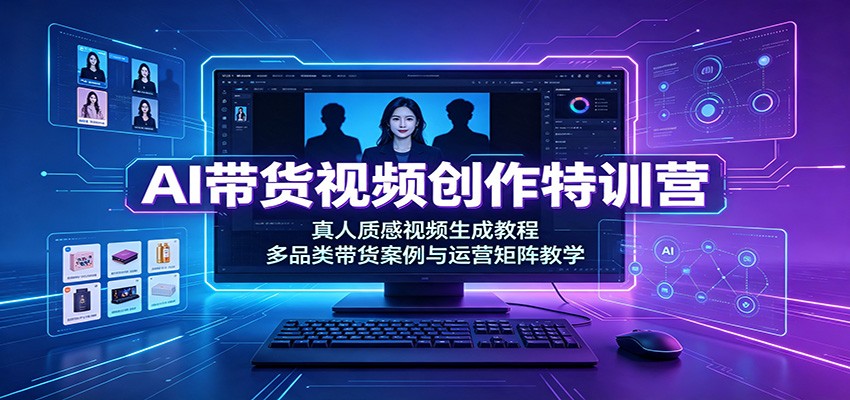 AI带货视频创作特训营：真人质感视频生成教程，多品类带货案例与运营矩阵教学-米壳知道—知识分享平台