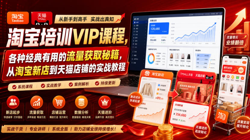 淘宝培训VIP课程，各种经典有用的流量获取秘籍，从淘宝新店到天猫店铺的实战教程(更新7月29日)-米壳知道—知识分享平台