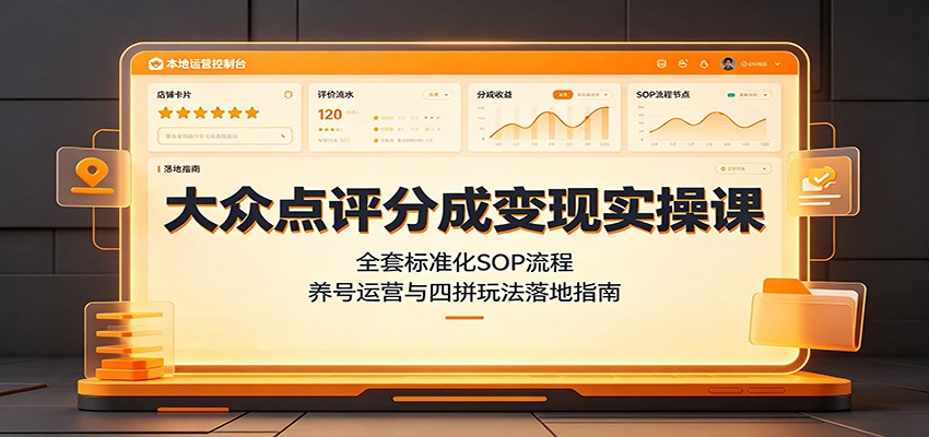 大众点评分成变现实操课：全套标准化SOP流程，养号运营与四拼玩法落地指南-米壳知道—知识分享平台