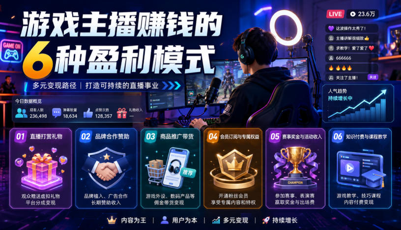 付费文章：游戏主播賺钱的6种盈利模式-米壳知道—知识分享平台