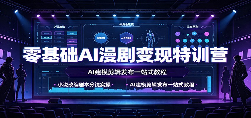 零基础AI漫剧变现特训营：小说改编剧本分镜实操，AI建模剪辑发布一站式教程-米壳知道—知识分享平台
