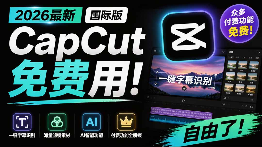 2026最新国际版剪映！CapCut 众多付费功能免费用，一键字幕识别 / 滤镜素材 / AI智能功能自由了 CapCut-米壳知道—知识分享平台