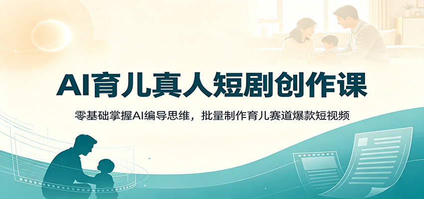 AI育儿真人短剧创作课：零基础掌握AI编导思维，批量制作育儿赛道爆款短视频-米壳知道—知识分享平台