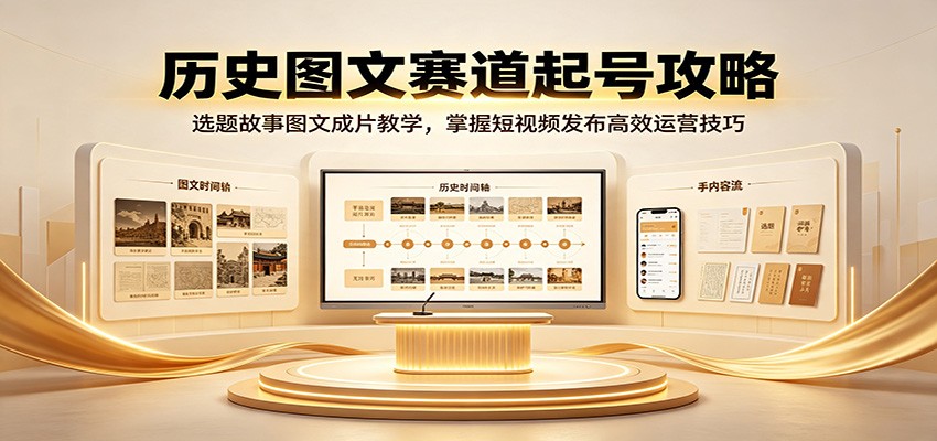 历史图文赛道起号攻略：选题故事图文成片教学，掌握短视频发布高效运营技巧-米壳知道—知识分享平台