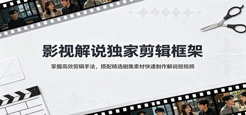影视解说独家剪辑框架：掌握高效剪辑手法，搭配精选剧集素材快速制作解说短视频-米壳知道—知识分享平台