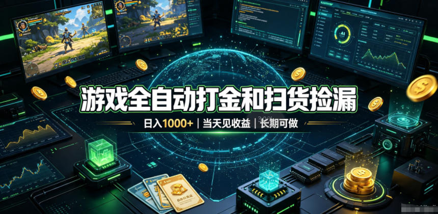 游戏全自动打金和扫货捡漏，日入1k+，当天见收益，长期可做！【揭秘】-米壳知道—知识分享平台