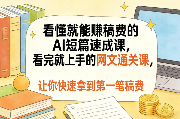 看懂就能賺稿费的AI短篇速成课，看完就上手的网文通关课，让你快速拿到第一笔稿费(更新8月)-米壳知道—知识分享平台