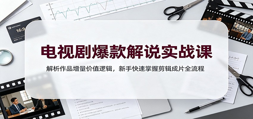 电视剧爆款解说实战课：解析作品增量价值逻辑，新手快速掌握剪辑成片全流程-米壳知道—知识分享平台